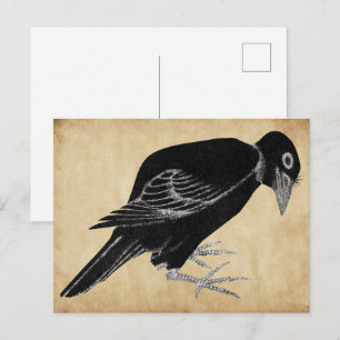 Postal Cuervo de Katsushika Hokusai  1814