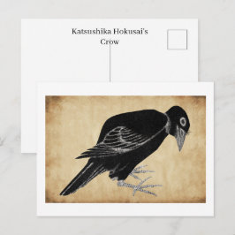 Postal Cuervo de Katsushika Hokusai  1814