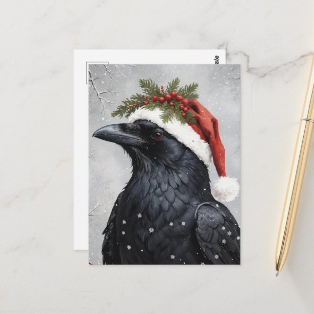 Postal Cuervo de Navidad (Anverso/Reverso In Situ)