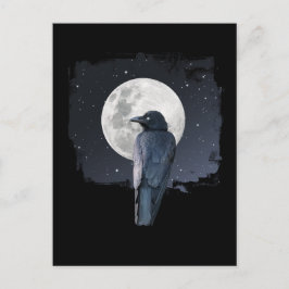 Postal Cuervo del Bosque Luna Fría