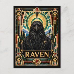 Postal Cuervo, Fauna Art Déco
