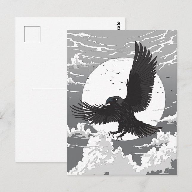Postal Cuervo y la Luna (Anverso / Reverso)
