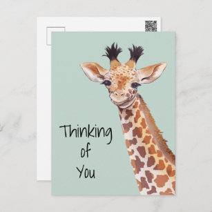 Postal Cuesta Giraffe Pensando En Ti