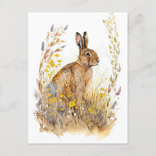 Postal Cuestas de campo entre flores y hierbas coloridas