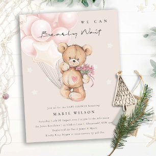 Postal Cuestionado Rubor Bear Bearly Wait Balloon Baby Sh