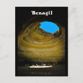 Postal Cueva de Benagil - Algarve de arte de viajes