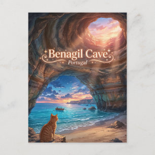 Postal Cueva de Benagil Portugal