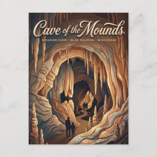 Postal Cueva de los montículos Wisconsin