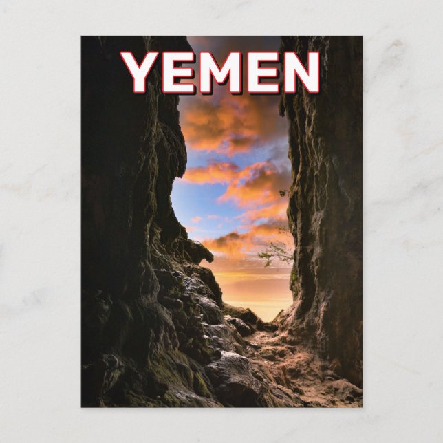 Postal Cueva Hoq en Socotra, Yemen (Anverso)