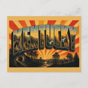 Postal Cuevas Bosques Valles del Río Arte de Kentucky