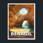Postal Cuevas de Benagil Algarve Portugal Postcard<br><div class="desc">El Algarve, la región más meridional de Portugal, es conocida por su impresionante costa, sus playas doradas y sus encantadores pueblos encalados. Con más de 300 días de sol al año, es uno de los mejores destinos de playa de Europa, que ofrece acantilados dramáticos, cuevas ocultas y aguas cristalinas. La...</div>