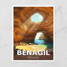 Cuevas de Benagil Algarve Portugal Postcard