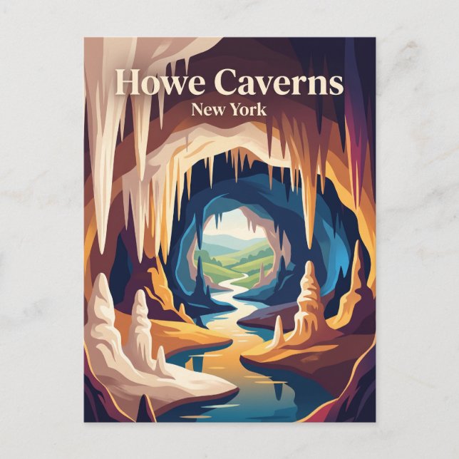 Postal Cuevas de Howe Nueva York (Anverso)