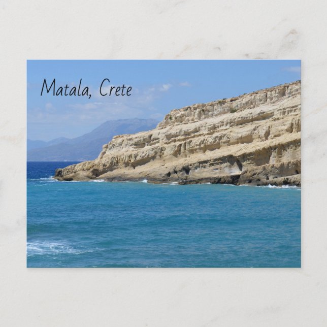 Postal Cuevas de Matala Cliff (Anverso)