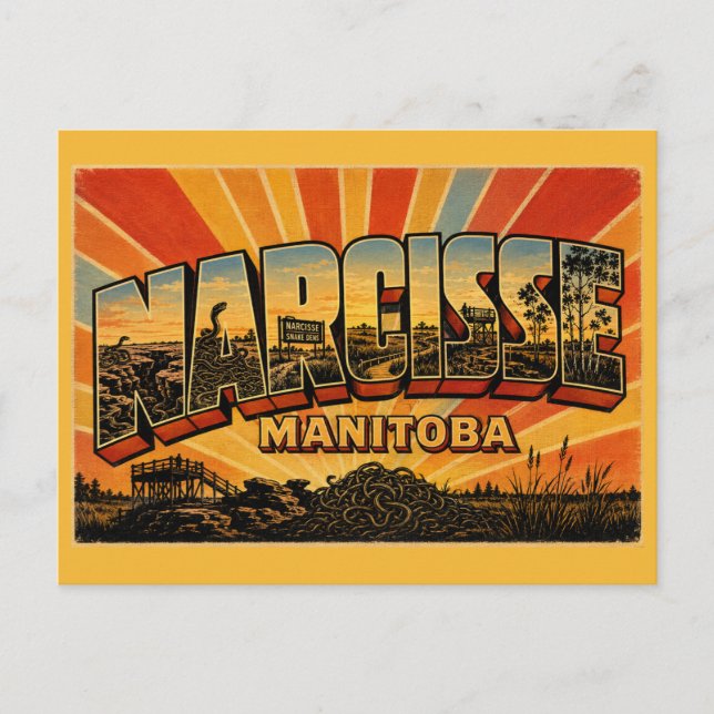 Postal Cuevas de Serpientes Narcisse Manitoba (Anverso)