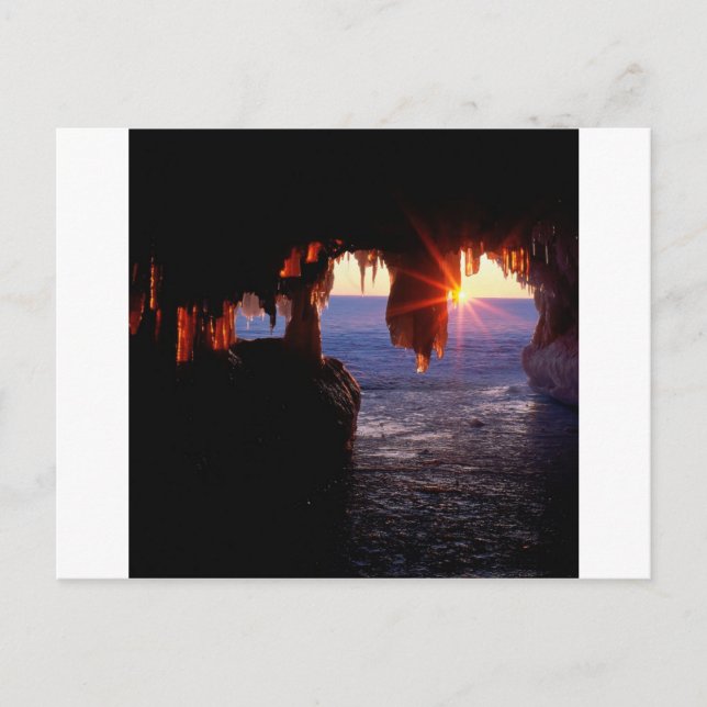 Postal Cuevas del mar Sunrise Islas Apostles Wisconsin (Anverso)