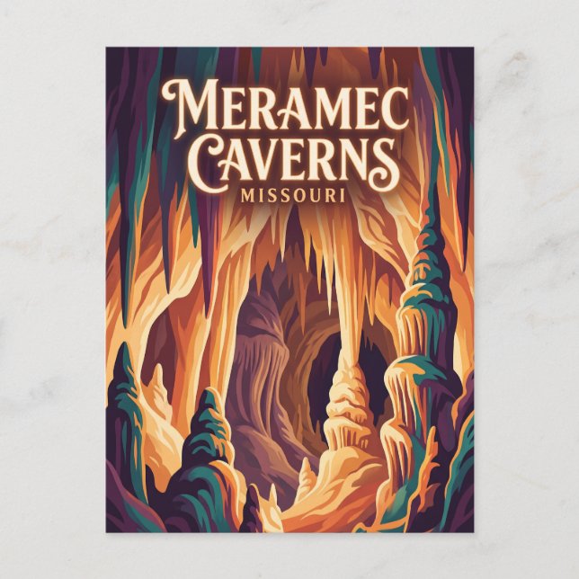 Postal Cuevas Meramec, Misuri (Anverso)