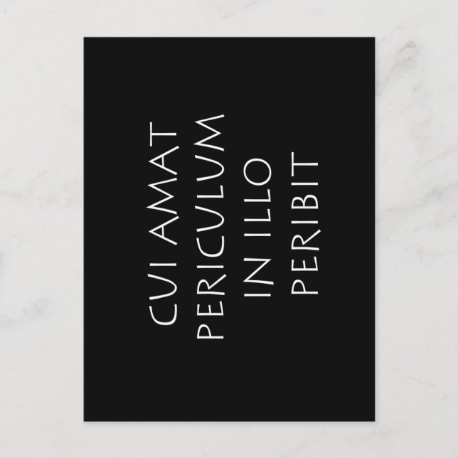 Postal Cui amat periculum en peribit de illo (Anverso)