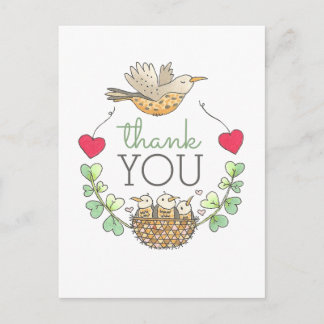 Postal Cuidad de nido de aves gracias