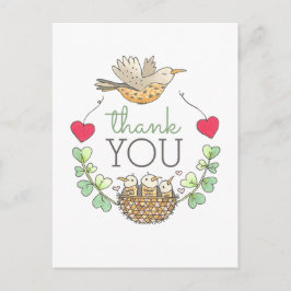 Postal Cuidad de nido de aves gracias