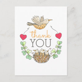 Postal Cuidad de nido de aves gracias