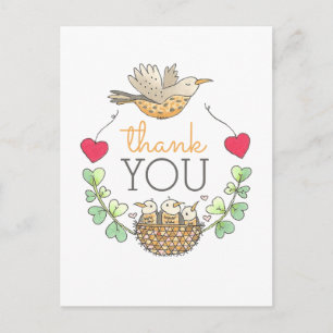 Postal Cuidad de nido de aves gracias