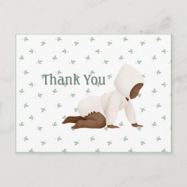 Postal Cuidada acuarela Bebé Simple Gracias Postcard