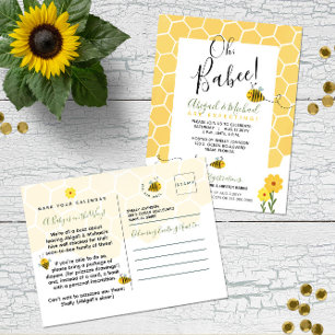 Postal 👶 🐝 Cuidada acuarela Bumble Bee Presupuesto Baby