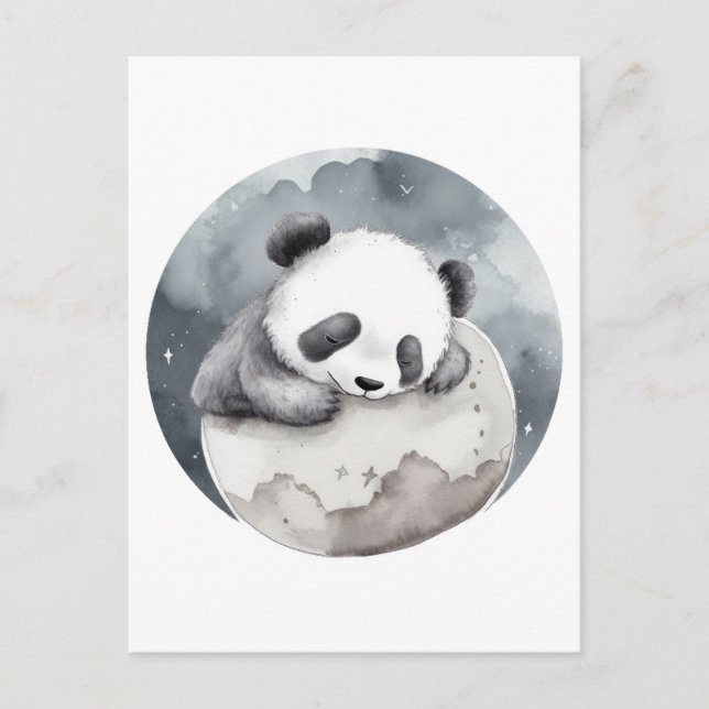 Postal Cuidada acuarela sonora Baby Panda (Anverso)