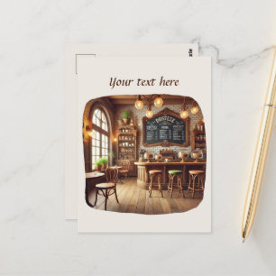 Postal Cuidada añada su café de texto