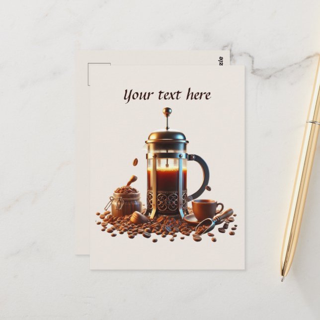 Postal Cuidada añada su café de texto (Anverso/Reverso In Situ)