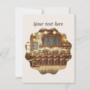 Postal Cuidada añada su café de texto