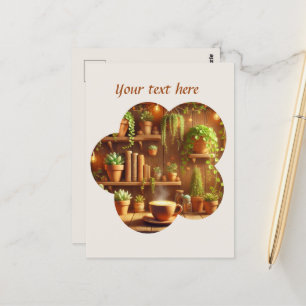 Postal Cuidada añada su café de texto