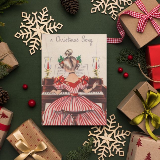 Postal Cuidada cosecha: Chica de canción de un Navidad so (Subido por el creador)