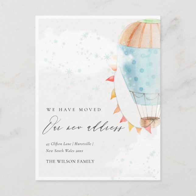 Postal Cuidada estrella de globo aerostático