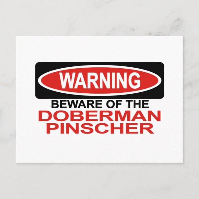 Postal Cuidado Con Doberman Pinscher (Anverso)