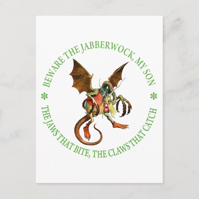 POSTAL CUIDADO CON EL JABBERWOCK, MI HIJO (Anverso)
