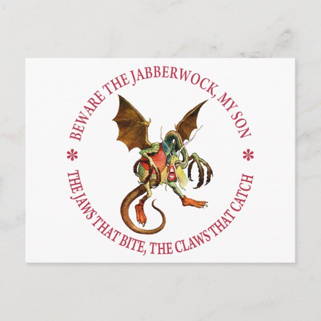 POSTAL CUIDADO CON EL JABBERWOCK, MI HIJO (Anverso)