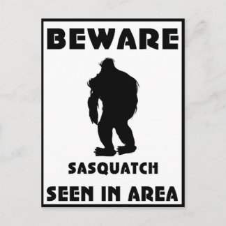 Postal Cuidado con el Poster Sasquatch
