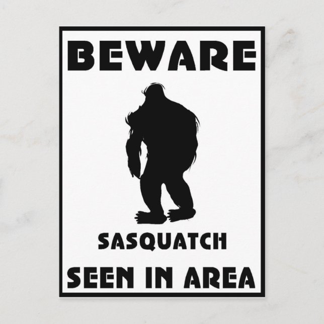 Postal Cuidado con el Poster Sasquatch (Anverso)