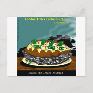 Postal Cuidado con las cebollas de almidón divertidas de 
