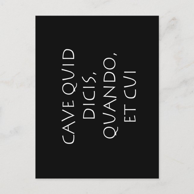 Postal Cuidado con lo que dices cuándo y a quién (Anverso)