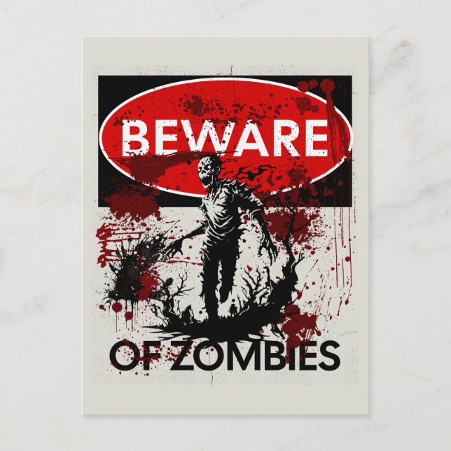 Postal Cuidado con los zombies (Anverso)