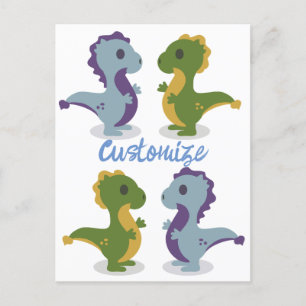 Postal Cuidado par de dinosaurios Thunder_Cove