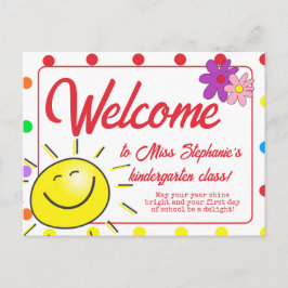 Postal Cuidado Punto De Polka Arcoiris Sunshine Bienvenid