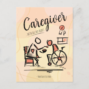 Postal Cuidador Con Todo Mi Corazón. Regalo