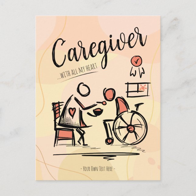 Postal Cuidador Con Todo Mi Corazón. Regalo (Anverso)