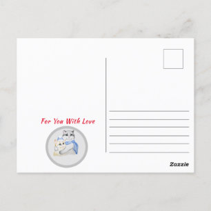 Postal Cuidados gatos de acuarela sobre El día de San Val