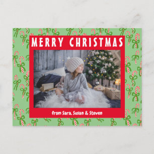 Postal Cuidados Navidades Candy Canes PERSONALIZADO de va