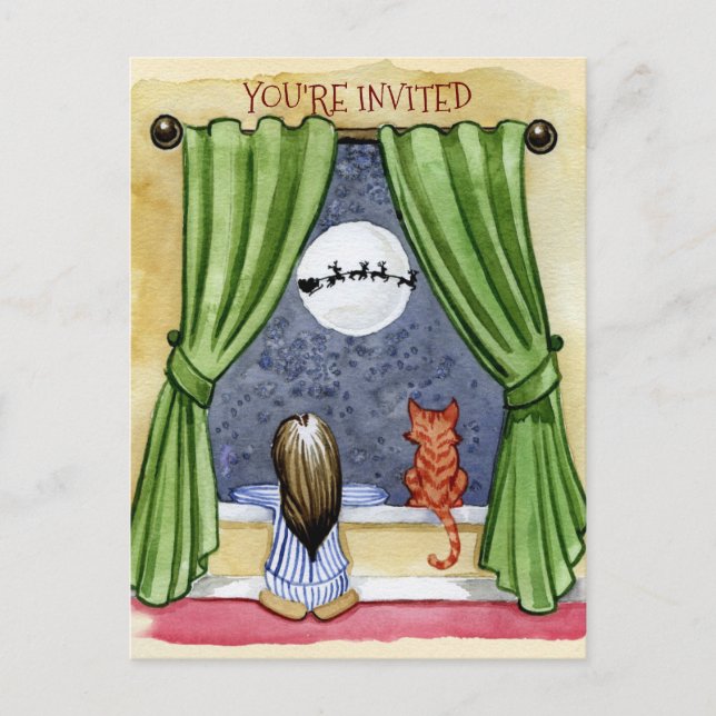 Postal Cuidados Navidades Vieron Agua para Niños y Gatos  (Anverso)